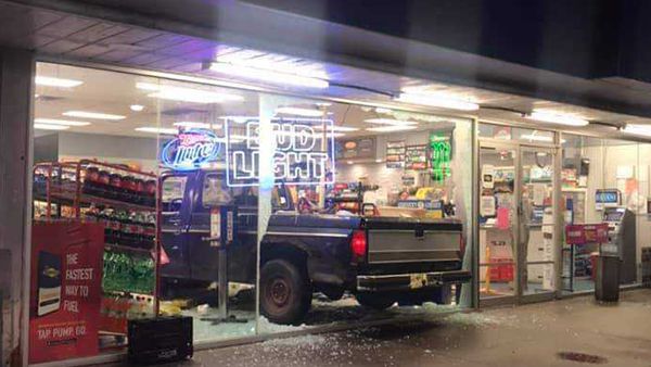 Suspected drunk driver crashes truck into Covington gas station    