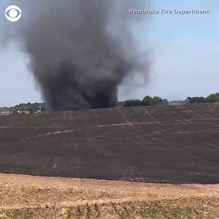 Fire department footage shows a massive outdoor fire in Oak Grove, Kentucky