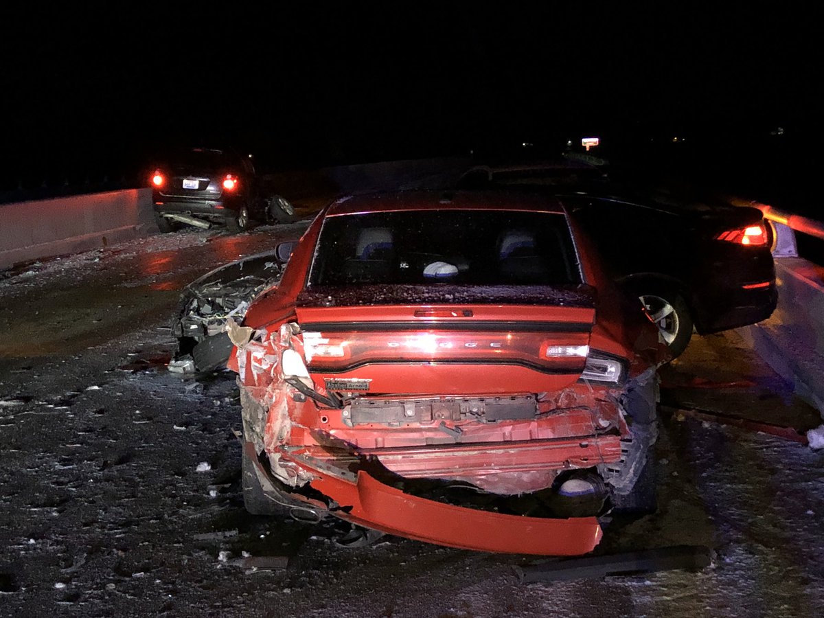4 car accident on East Bound Audubon Pkwy. Road over Green River is extremely slick and the accident occurred. HCSO is working scene. Says a few of the drivers went to Methodist with minor injuries. Road will be closed off and on to remove all 4 cars. 