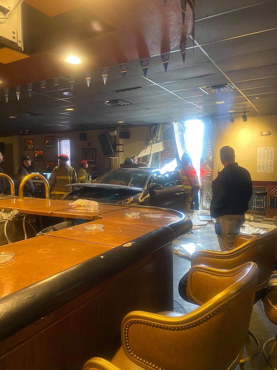 Ashland Elks Lodge where a car crashed into the building today. the accident at The Elks Lodge along Carter Avenue.  the driver was an elderly woman