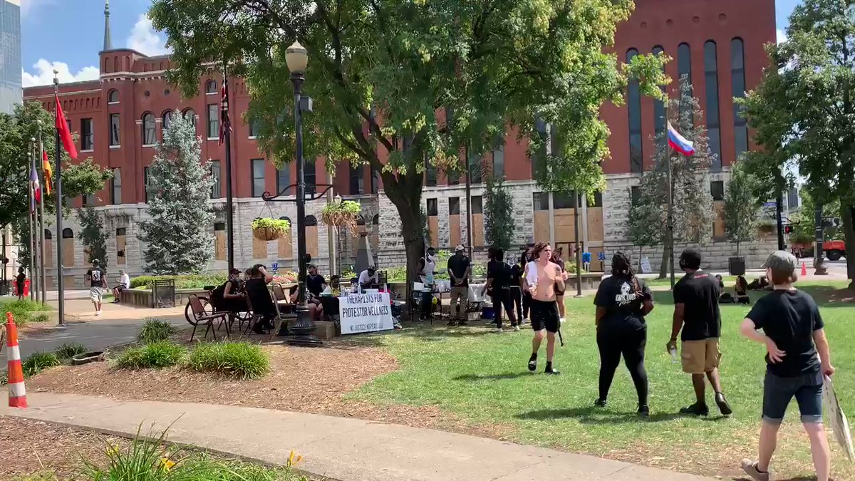 Here's the scene from Jefferson Square Park to outside of Metro Hall. Louisville