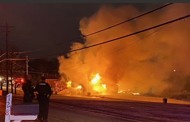 Flames are engulfing the Villa Hills Civic Club in Northern Kentucky.