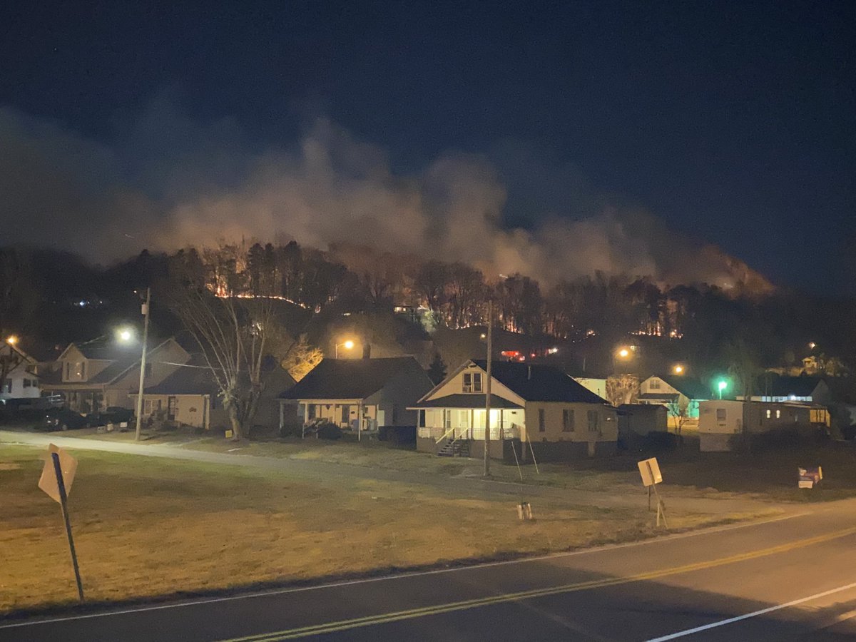 Smoke and flames still casting a shadow over Ravenna in Estill County from a wildfire that has burned hundreds of acres. 