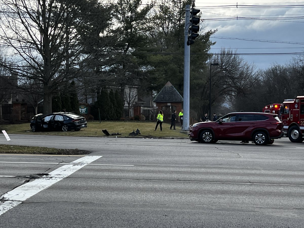Crew on the scene of a wreck involving two vehicles at Harrodsburg Road and Fort Harrods Drive.