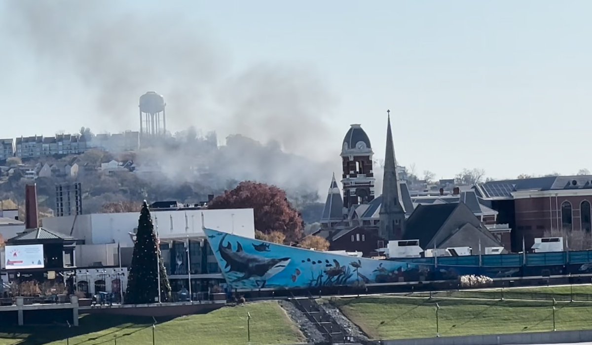 A lot of smoke can be seen coming from a fire in Newport. The fire department is asking people to avoid the area