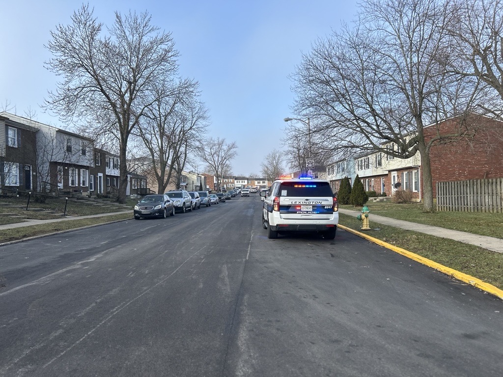 Lexington Police are on a scene in the 200 block of Hedgewood Court Friday. 