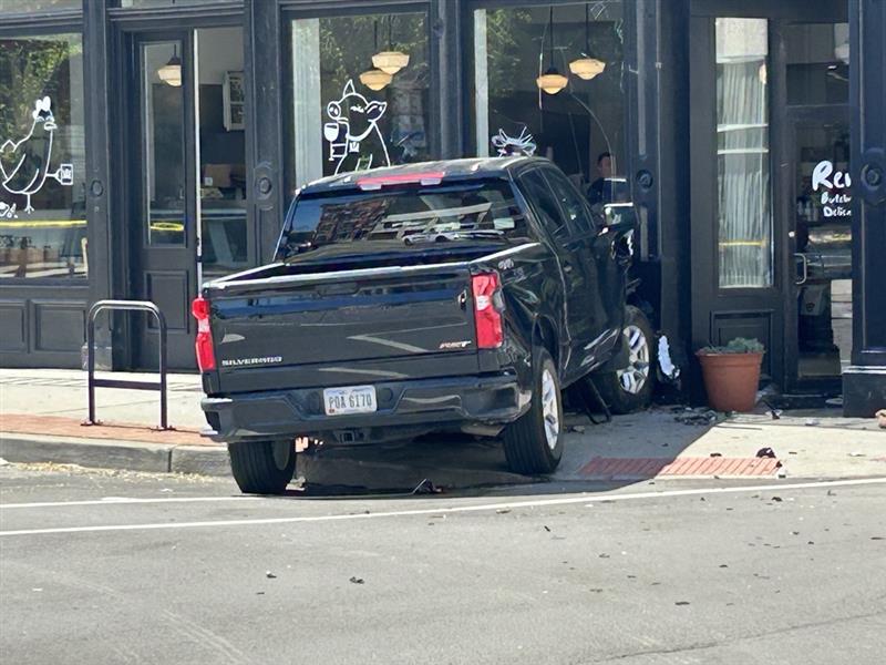 Two people were taken to the hospital after a truck crashed into a butcher shop in Covington